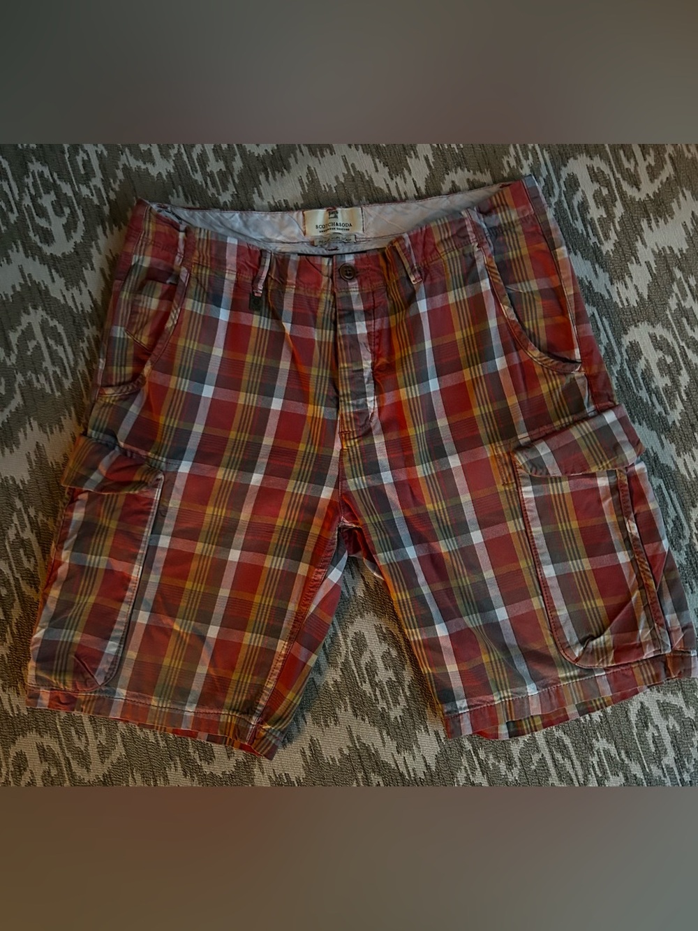 Scotch & Soda Shorts W32 - Red/pink Plaid - Pockets *read Description